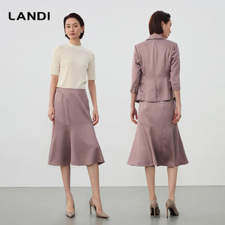 高阶通勤LANDI鎏光缎面垂感鱼尾裙女半身裙2025春