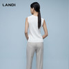 LANDI圆领无袖修身针织衫女吊带背心内搭春夏 M 米白色