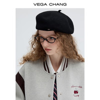 VEGA CHANG【70%绵羊毛】贝雷帽女2024年秋冬休闲百搭韩系画家帽 深咖色 均码