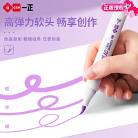 一正 丙烯马克笔 文具小马宝莉幼儿园双头叠色画笔软头 12色+2支勾线笔