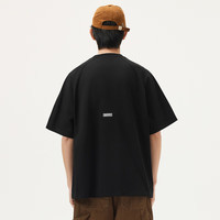 gxg.jeans男装 字母印花简约宽松圆领短袖T恤男 25年夏新品 黑色 (175)