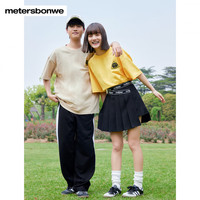 美特斯邦威T恤男夏季潮流男女款合集印花宽松短袖上衣-不参与买免 X款-普罗蓝 *女款 M 男款(170)女款(160）