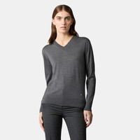 托德斯 TOD'S女士V领长袖套头衫针织衫毛衣休闲女装 灰色 XXXL
