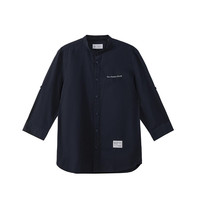 杰克·琼斯（JACK&JONES）春秋男士商务休闲简约百搭潮七分袖纯棉衬衫衣服男装外套衬衣上衣 深蓝色 L 180