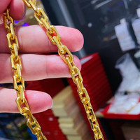 小腰金黄金项链男士足金实心9999足金十字链粗款生日礼物送老公定制首饰 黄金项链可定制克重42至300克