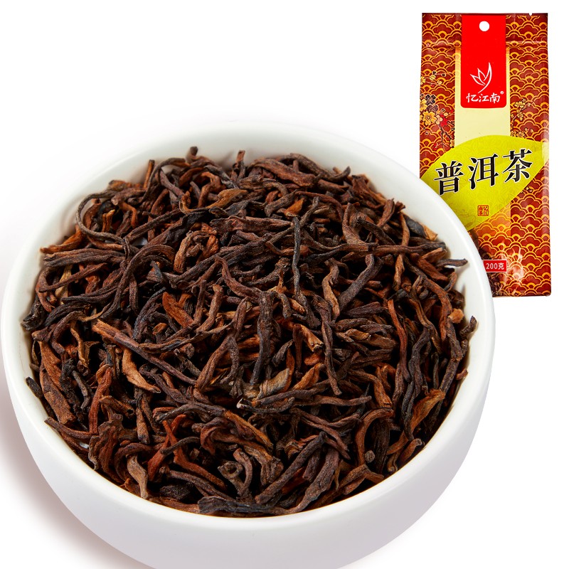 忆江南茶叶袋装普洱茶熟茶云南柑普茶糯香味自饮红茶口粮茶 普洱茶袋装200g