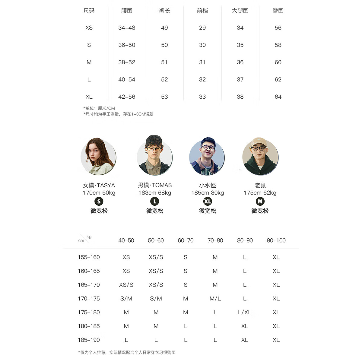 尺码表