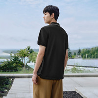 杰克·琼斯（JACK&JONES） 春季多色可选胸前刺绣基础百搭翻领短袖polo衫男225106011 M 黑色E40