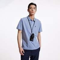 杰克·琼斯（JACK&JONES） 春季多色可选胸前刺绣基础百搭翻领短袖polo衫男225106011 3XL 水洗蓝E39