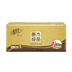 Breeze 清风 抽纸 金装厚柔 360张*24包S码 4层纸巾 纸抽 整箱