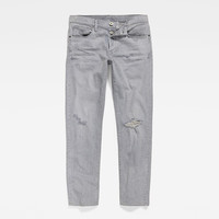 G-STAR RAW四季款牛仔裤男直筒裤潮流3301修身水洗破洞做旧时尚长裤51001 灰色 3230
