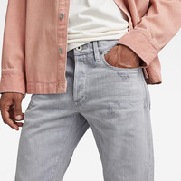G-STAR RAW四季款牛仔裤男直筒裤潮流3301修身水洗破洞做旧时尚长裤51001 灰色 3130