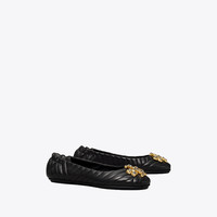 TORY BURCH 汤丽柏琦 双T LOGO芭蕾舞鞋女鞋 82456 黑色 006（鞋型偏窄，拍大半码）