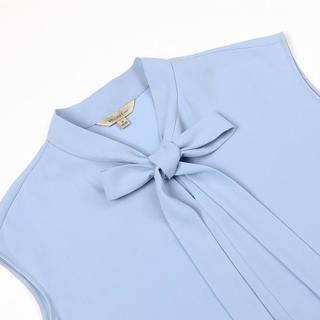 简约通勤衬衫春夏装飘带立领轻薄小衫上衣女轻职场