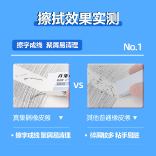 得力无邻苯少碎屑橡皮擦擦字成线小