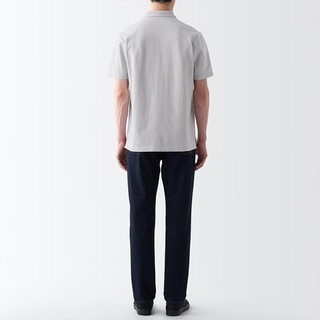 無印良品 MUJI 水洗天竺织短袖POLO衫 浅灰色 XS