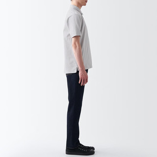 無印良品 MUJI 水洗天竺织短袖POLO衫 浅灰色 XS