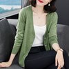 歌米拉（Gemila）针织开衫女薄款秋装洋气外搭宽松短款外套毛衣女 松树绿 L