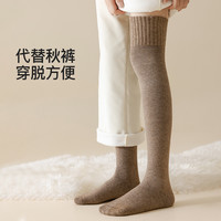 Enjoy it发热过膝袜女秋冬加厚加绒护膝防滑大腿袜冬季保暖长筒袜 均码