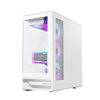 航嘉（Huntkey）GX760A天选人 海景房机箱  卡扣式双面钢化玻璃全景游戏机箱（支持ATX主板/长显卡/360水冷） 机箱白色+ARGB风扇*10（6反4正）