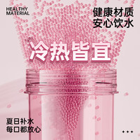 炊大皇（COOKER KING）塑料杯水杯男女便携大容量泡茶防漏杯太空杯子透明带吸管 桔梗紫【一杯双饮】 1L