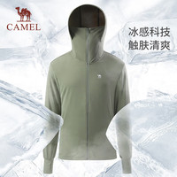 CAMEL骆驼防晒衣男春夏连帽薄款舒适防紫外线UPF50+防晒服AC72251009-2 烟松蓝,男 2XL