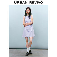 UR2025春季新款女摩登气质褶皱收腰显瘦无袖连衣裙UYY750030