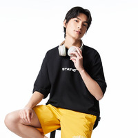 杰克·琼斯（JACK&JONES） 纯棉潮流百搭舒适复古字母罗纹圆领宽松男士短袖T恤男225101018 L E40黑色