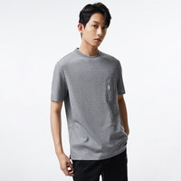 杰克琼斯 男装夏季简约百搭户外字母印花舒适清爽透气短袖T恤男223301044 浅花灰 S 170