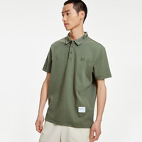 杰克·琼斯(JACK&JONES)夏季新时尚舒适法斗犬刺绣质感休闲polo衫男士短袖衣服223206069 E03深青苔绿1 185/104A/XL