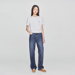 Lee 25春夏标准版圆领印花Logo男女款短袖T恤休闲潮LMT0098074LE 白色2 L
