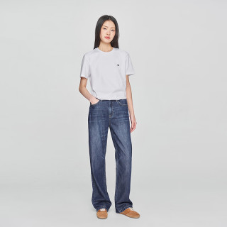 Lee 25春夏标准版圆领印花Logo男女款短袖T恤休闲潮LMT0098074LE 白色2 L