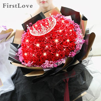 第一爱 天长地久 玫瑰永生花束 红色 99朵