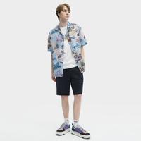 男装男式时尚简约衬衫男士夏季休闲宽松梭织短袖衬衫