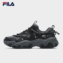 FILA 斐乐 女鞋猫爪鞋5代老爹鞋运动鞋2024秋季黑色鞋子休闲鞋