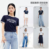 水云间美式正肩短袖T恤女字母印花圆领短上衣百搭显瘦2025夏 藏蓝 M