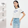 水云间美式正肩短袖T恤女字母印花圆领短上衣百搭显瘦2025夏 本白 2XL