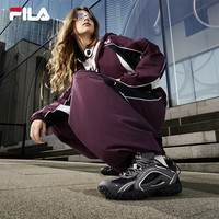 FILA斐乐卵石德训鞋女鞋2025时尚休闲运动芭蕾鞋休闲鞋老爹鞋 百合白/南极灰-LA 35.5