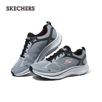 斯凯奇（Skechers）夏季男款网布透气缓震运动鞋220869 灰色/珊瑚色/GYCL 45