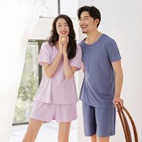 顶瓜瓜纯棉套头薄款清凉透气圆领短袖短裤睡衣家居服可外穿