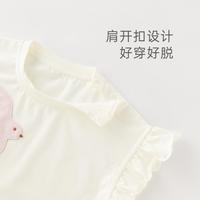 女童宝宝飞袖t恤夏季薄款纯棉无袖衣服婴儿圆领上衣可爱外出夏装