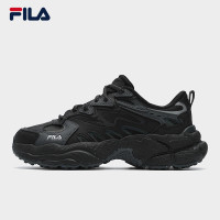 FILA 斐乐 官方女鞋蕨草老爹鞋运动鞋厚底休闲鞋春季黑色鞋子男鞋