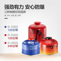 北乐户外高山气罐防爆扁气罐防寒丁烷气罐野外卡式炉液化燃料高原气罐 【防风炉】+2瓶450g气+收纳盒