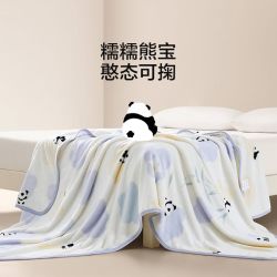 LOVO 罗莱生活 多功能秋冬保暖毯热力绒抗菌毛毯办公室午睡毯毛巾被 糯糯熊宝 100*140cm