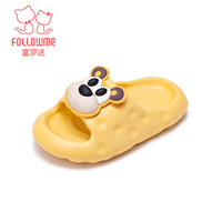 富罗迷女童卡通拖鞋夏季家居洗澡防滑儿童轻便软底凉拖鞋 黄色 36