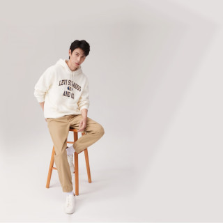 Levi's 男士宽松时尚潮流百搭流行简约通勤长款束脚休闲裤 卡其色 XL