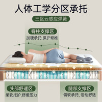 麻大师 护脊椎 天然乳胶双人床垫 独立弹簧 D款 适中偏软 静音护脊 总厚度约23CM 20-25cm(含) 软硬双面 135*190cm
