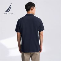 诺帝卡（NAUTICA）【单件直降】男装25春夏新款商务休闲舒适亲肤棉氨透气短袖POLO男 藏青4NV XL