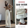 序匠雪尼尔阔腿裤女秋冬2024年高腰垂感灯芯绒百搭休闲直筒女裤潮 加绒-灰色常规(高156-165选)5215 2XL 136-150斤选