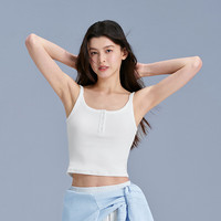 森马(Semir)背心女短款显瘦小个子夏季2025简约风亨利领紧身吊带109325102003